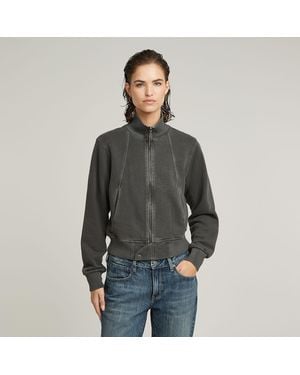 G-Star Overdyed Slim Track Sweater Jacket - Gray