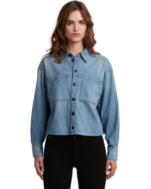 G-Star Cropped Relaxed Shirt - Blue