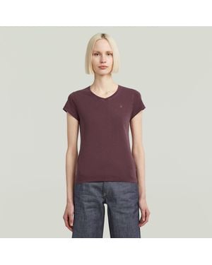 G-Star Overdyed Eyben Slim V T-Shirt - Purple