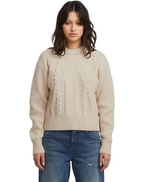 G-Star Big Cable Knit Pullover - Natural