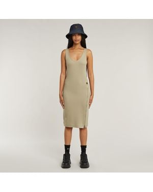 G-Star Asymmetric Zip Dress - Green