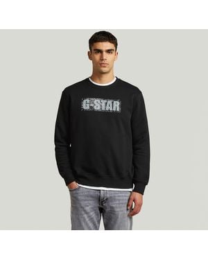 G-Star Logo Crew Neck Sweater - Black