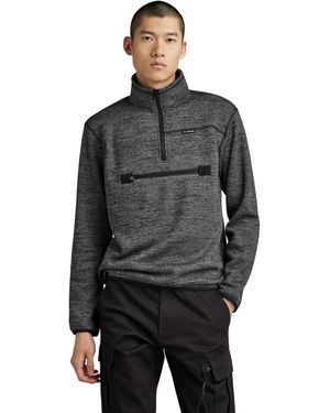 G-Star Fleece Half Zip Sweater - Grey