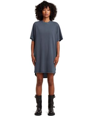 G-Star Woven Mix Washed Jersey Dress - Blue