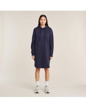 G-Star Logo Hooded Sweater Dress - Blue