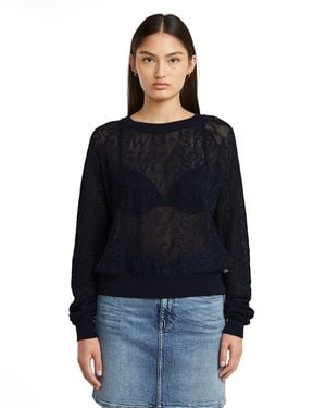 G-Star Pointelle Lightweight Knitted Sweater - Black