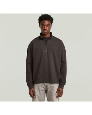 G-Star Essential Loose Half Zip Sweater - Schwarz