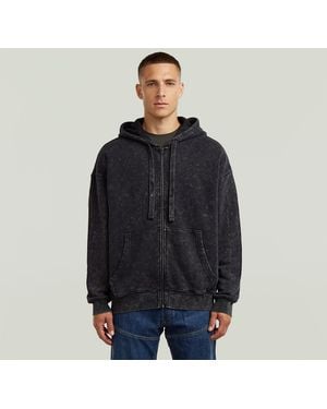 G-Star Washed Loose Full Zip Hoodie - Zwart