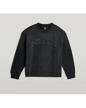 G-Star Sunfaded Applique Loose Sweater - Black