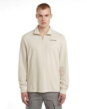G-Star Checquard Tweeter Half Zip - Natural