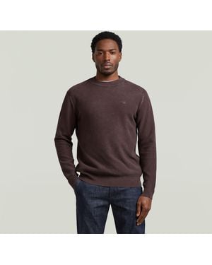 G-Star Washed Knit Pullover - Red