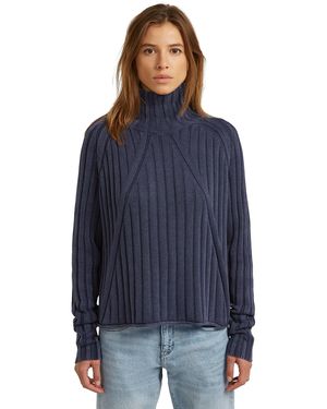 G-Star Washed Loose Turtle Knit - Blue