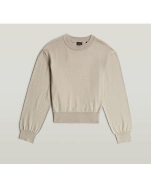 G-Star Rib Knit Sweat Pullover - Natural
