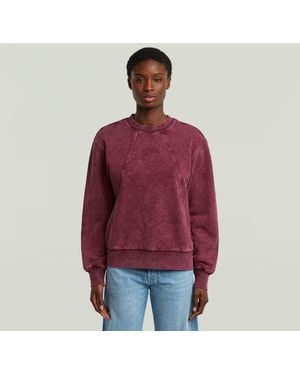 G-Star Washed A-Line Script Sweater - Red