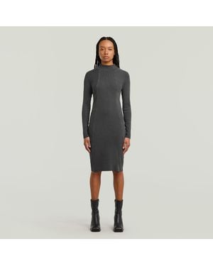 G-Star Washed Slim Rib Dress - Black