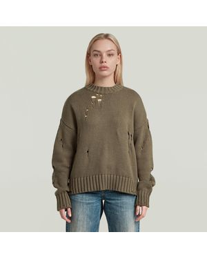G-Star Pull Drop Needle Loose Knit - Vert