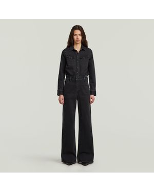 G-Star Western Wide Leg Jumpsuit - Zwart