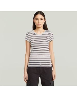 G-Star Stripe Eyben Slim V T-Shirt 2.0 - Gray