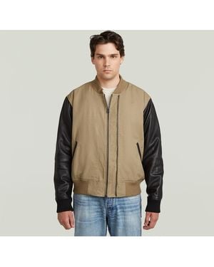 G-Star Varsity Leather Jacket - Green