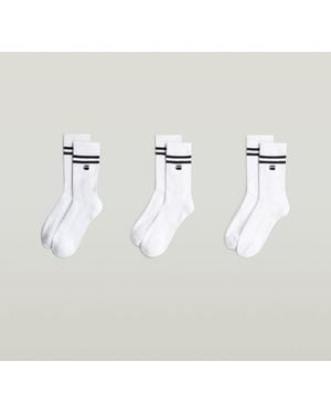 G-Star Socks Stripe 3-Pack - White