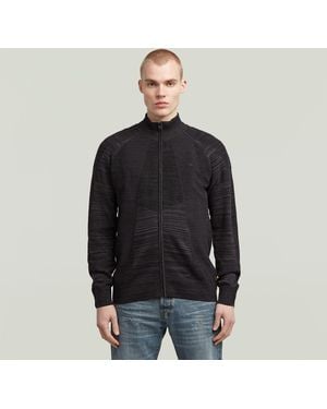 G-Star 3D Biker Full Zip Knit - Black