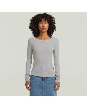 G-Star Striped Slim T-Shirt - Gray