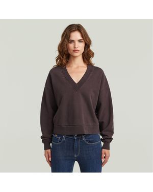 G-Star Sweat Washed Loose V - Noir