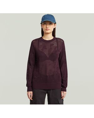 G-Star Pull En Maille Pointelle - Violet