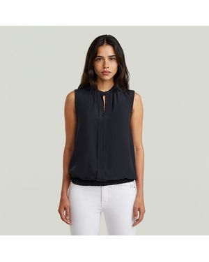 G-Star Stand-Up Collar Sleeveless Top - Black