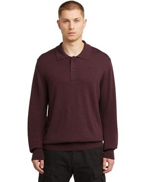 G-Star Premium Core Dunda Polo Knit - Purple