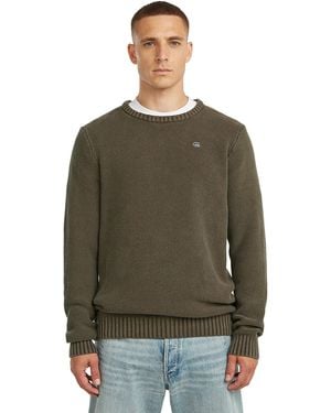 G-Star Garment Dyed Structure Knit - Brown