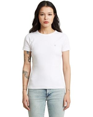 G-Star Slim Rib T-Shirt - White