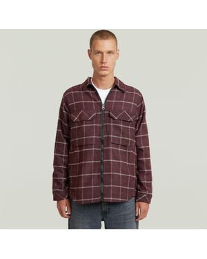 G-Star Zip Regular Overshirt - Bruin