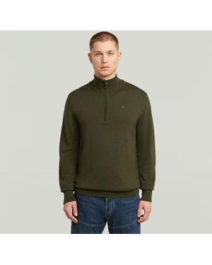 G-Star Premium Core Half Zip Knit - Grün