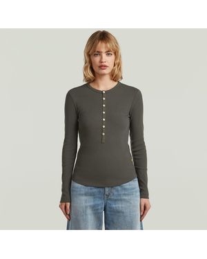 G-Star Henley Slim T-Shirt - Gray