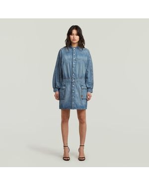 G-Star Macro Balloon Dress - Blue