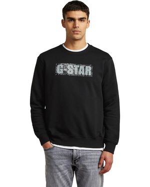 G-Star Logo Crew Neck Sweater - Black