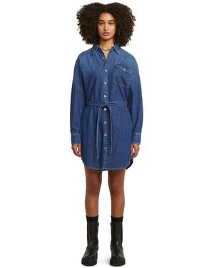 G-Star Belted Shirt Dress - Blue