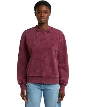 G-Star Washed A-Line Script Sweater - Red