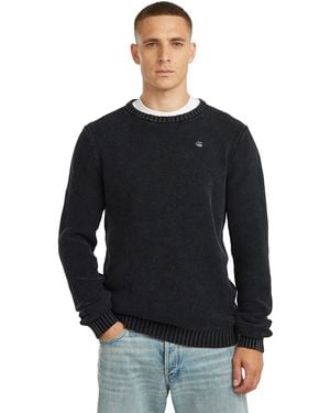 G-Star Garment Dyed Structure Knit - Black