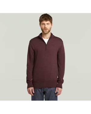 G-Star Premium Core Half Zip Knit - Rot