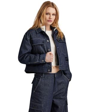 G-Star Short Sherpa Jacket Detachable Liner - Blue