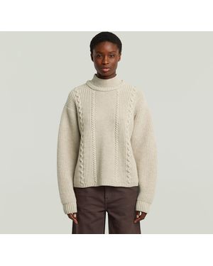 G-Star Tricot Cable Double Collar - Neutre