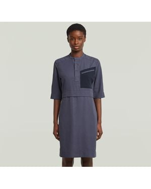 G-Star Half Placket Overhemdjurk - Blauw