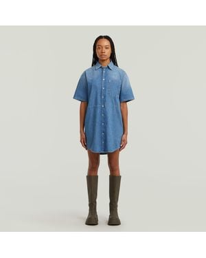 G-Star Relaxed Drawcord Dress - Blue