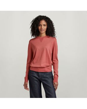 G-Star Core Round Neck Knitted Sweater - Red