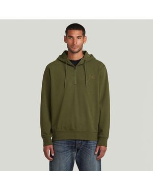 G-Star Script Half Zip Hoodie Sweater - Green