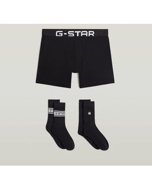 G-Star Boxer And Sock Set - Blue