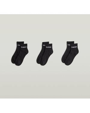 G-Star Short Logo Socks 3-Pack - Black