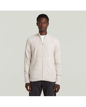 G-Star 3D Biker Full Zip Knit - Neutre
